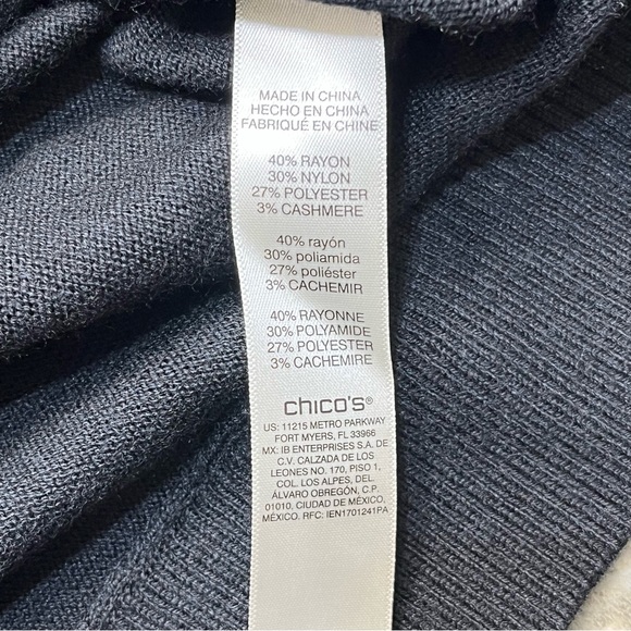 Chico’s Touch of Cashmere Drape NK 3 Qtr. Sleeve Pullover Top - Picture 8 of 12